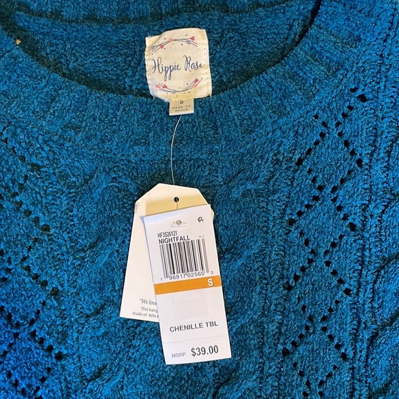 NWT Hippie Rose Chenille Cable-Knit Sweater - Picture 4 of 6